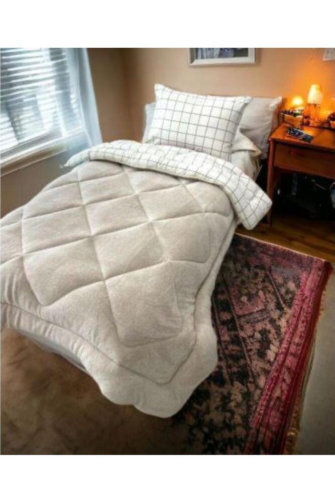 Tek Kişilik Lüx Wellsoft Pufidik Çift Taraflı Silikon Yorgan 155 X 215 + 1 adet yastık kılıfı - Fuşya Pembe
